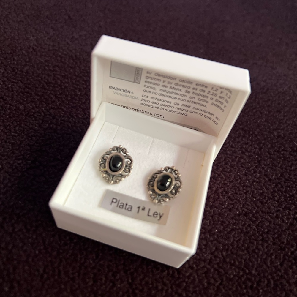 Elegant Silver and Black Earrings